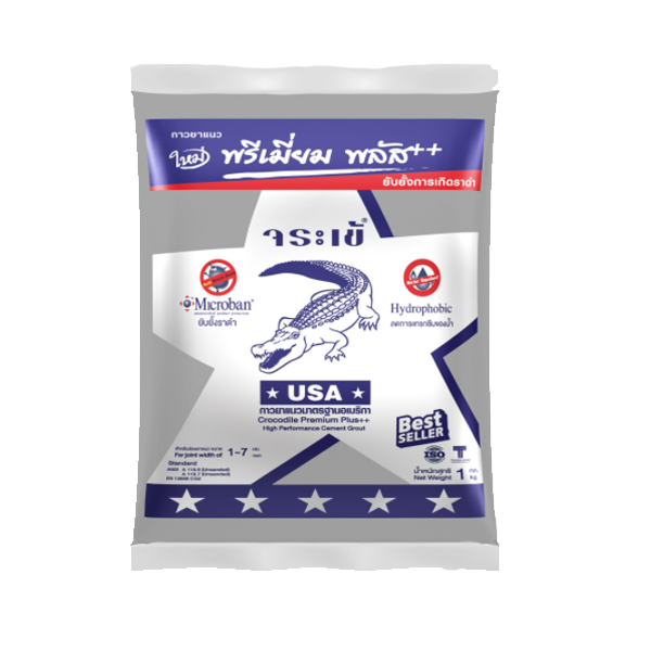 กาวยาแนว ตราจระเข้ สีเทาธรรมชาติ ขนาด 1 กก.