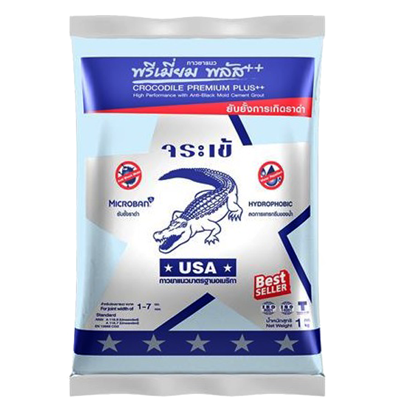 กาวยาแนว ตราจระเข้ สีฟ้าอ่อน ขนาด 1 กก.