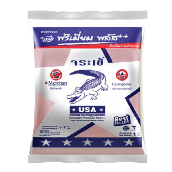 กาวยาแนว ตราจระเข้ สีชมพู ขนาด 1 กก.