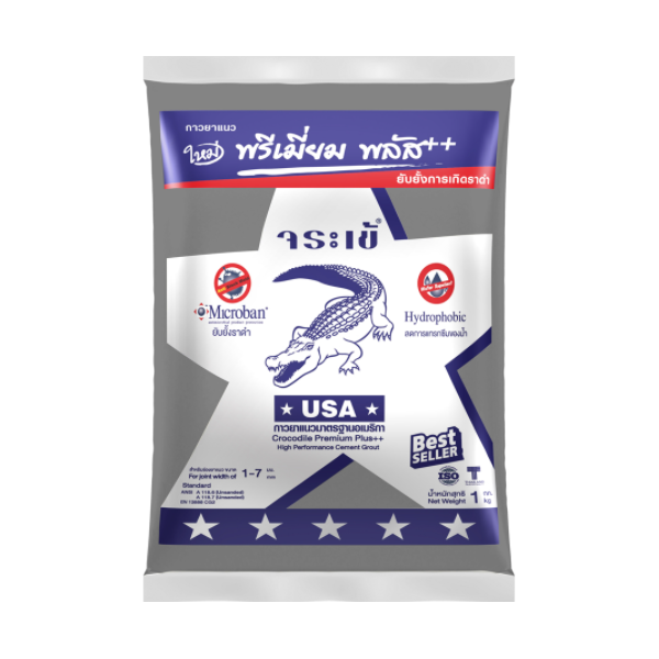 กาวยาแนว ตราจระเข้ สีเทาแกรนิต ขนาด 1 กก.