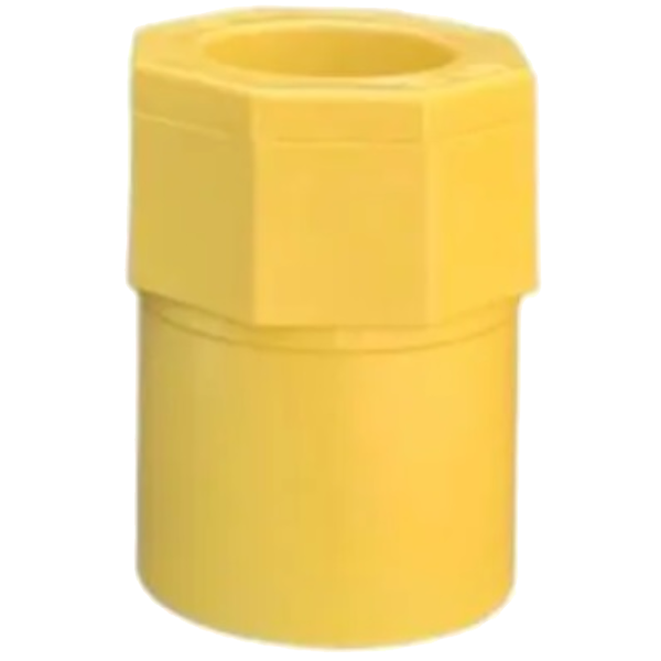 ข้อต่อเข้ากล่องร้อยสาย สีเหลืองPVC 25(1")
