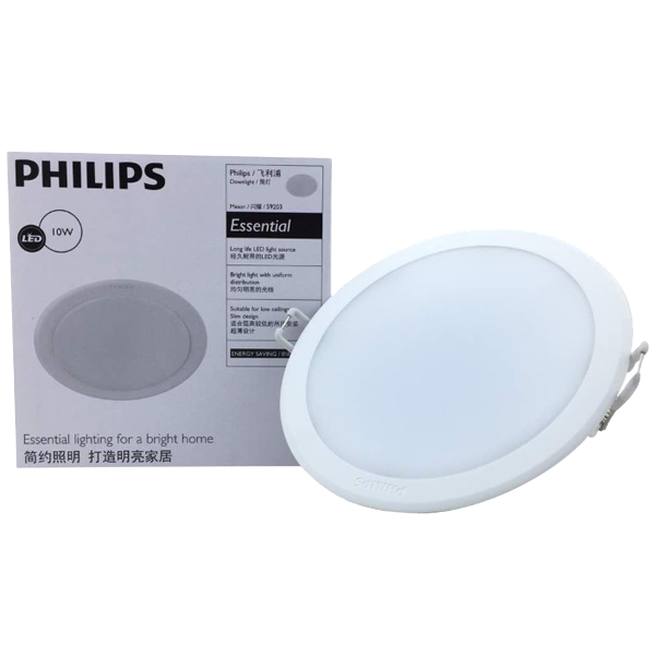 โคมดาวน์ไลท์LED Philips หัวกลม 10 W-300Kรุ่น 59203 Wam white (102182)